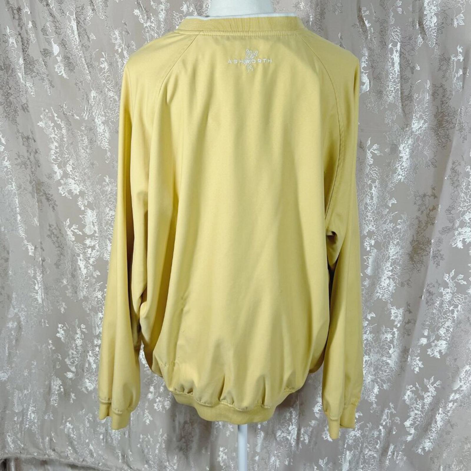 Vintage 1990s Ashworth Men's Golf Shirt Golf Jacket Yellow Blokecore Size L