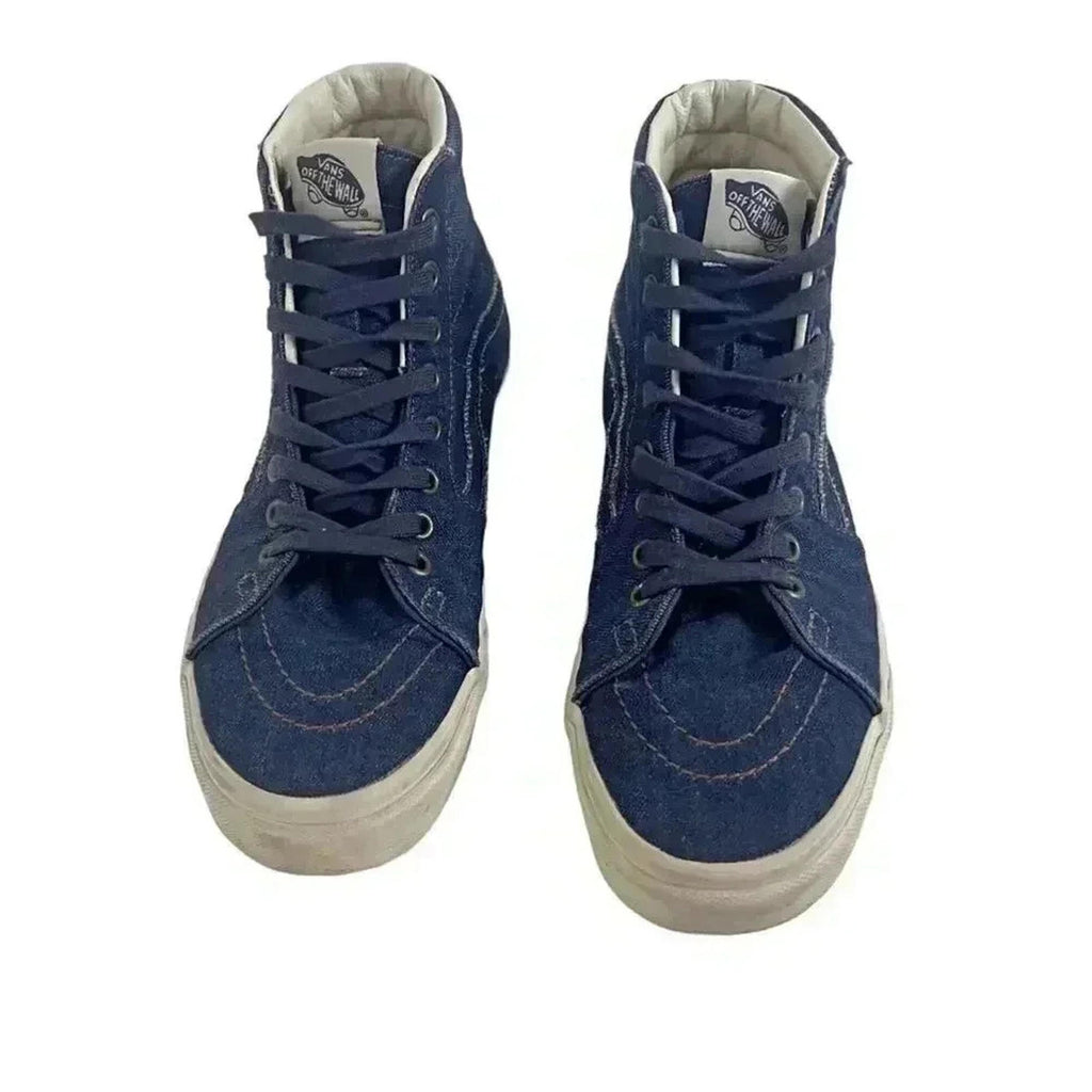 Vans Denim Sk8 Hi Dark Blue High Top Sneakers Skate Sneakers Women's Size 9.5