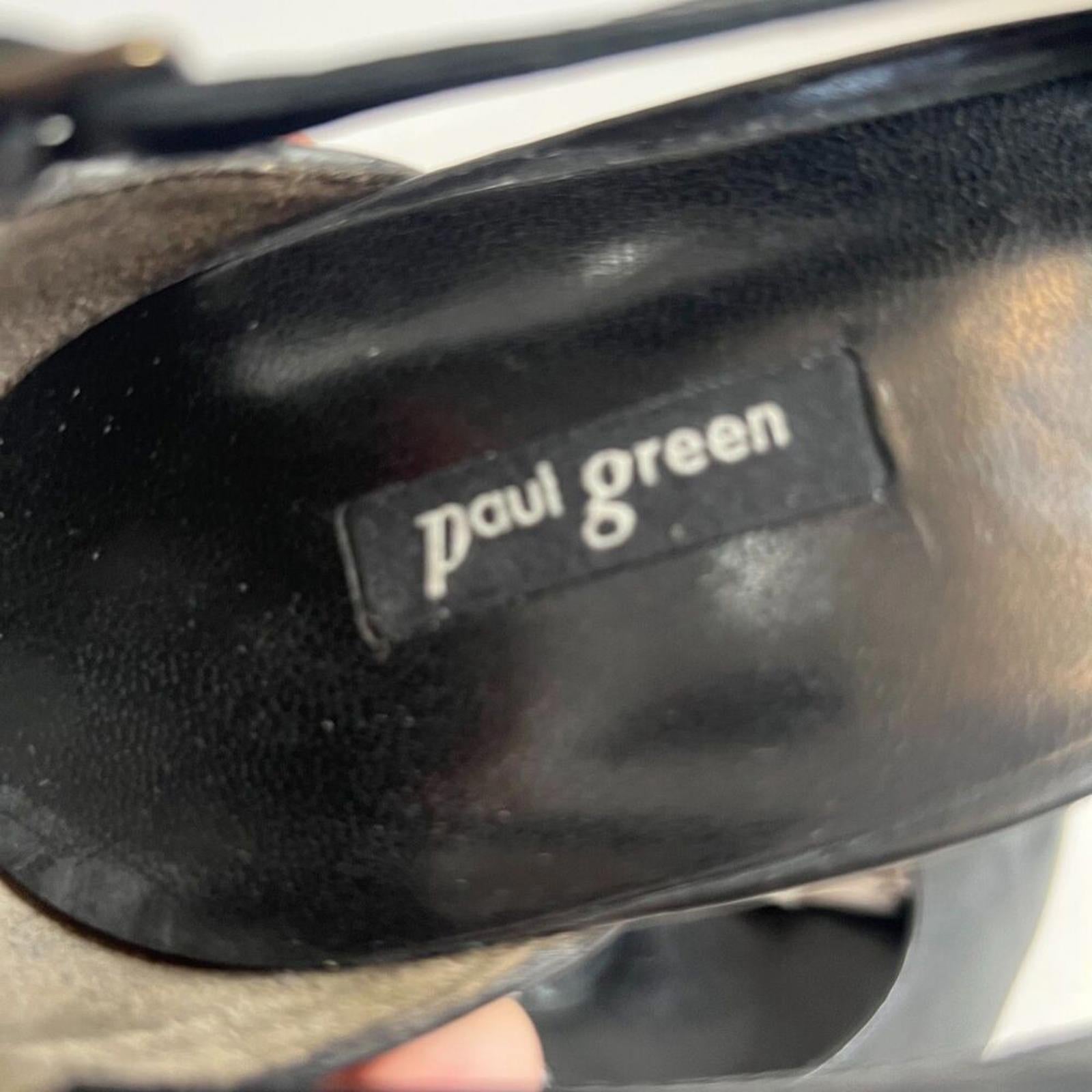 Paul Green Black Leather Pointed Toe Sling Back Heels Women's Size 9.5 US