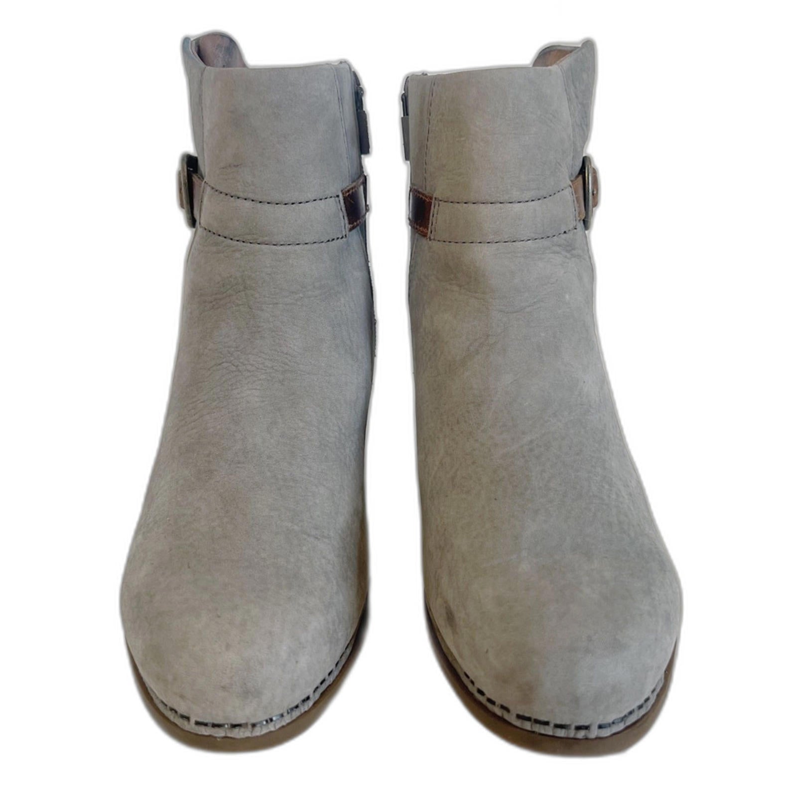 Dansko Hartley Boots Grey Nuback Ankle Boots Booties Women's Size 6.5-7