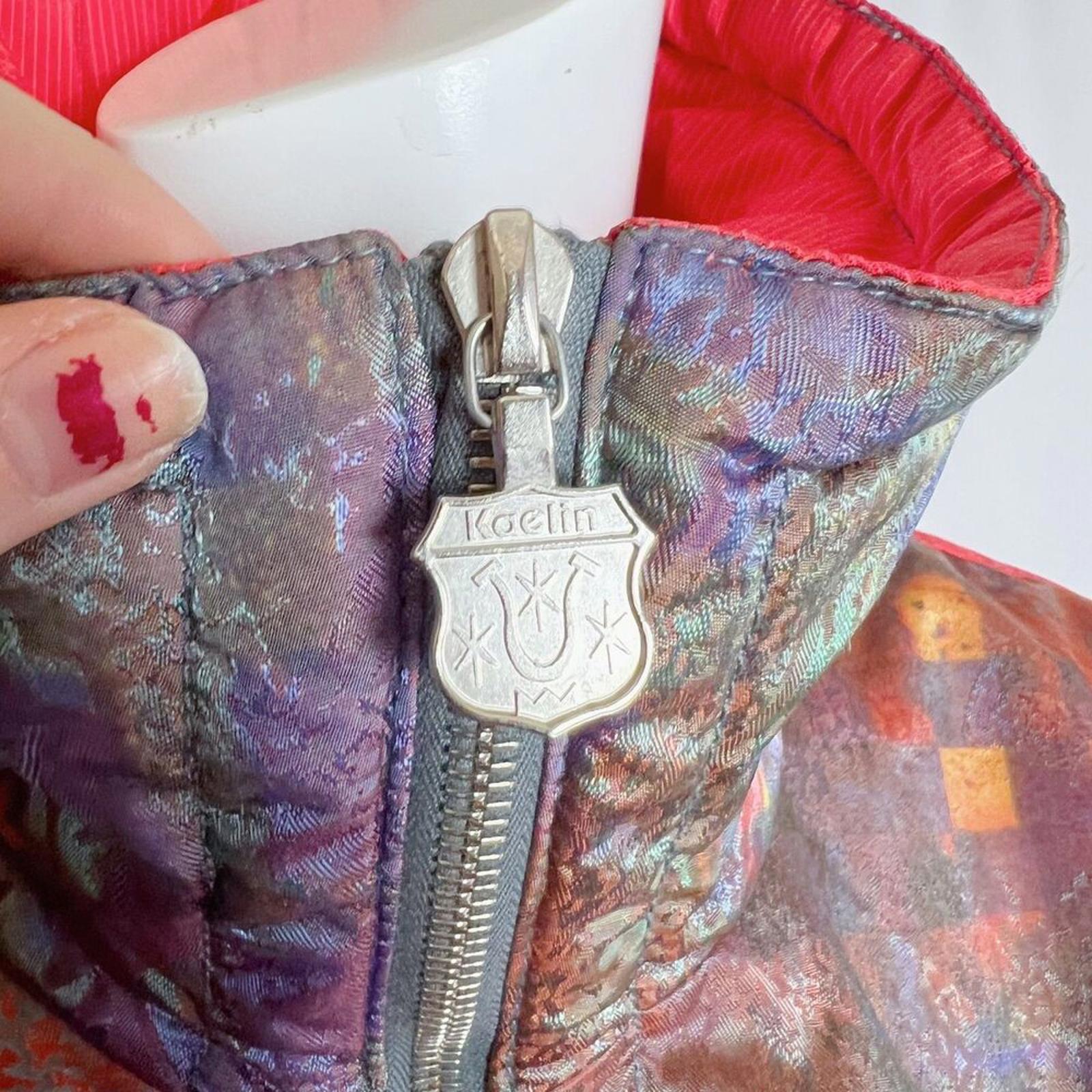 Vintage 1980s Kaelin Ski Jacket Orange Purple Holographic Women's Size 10