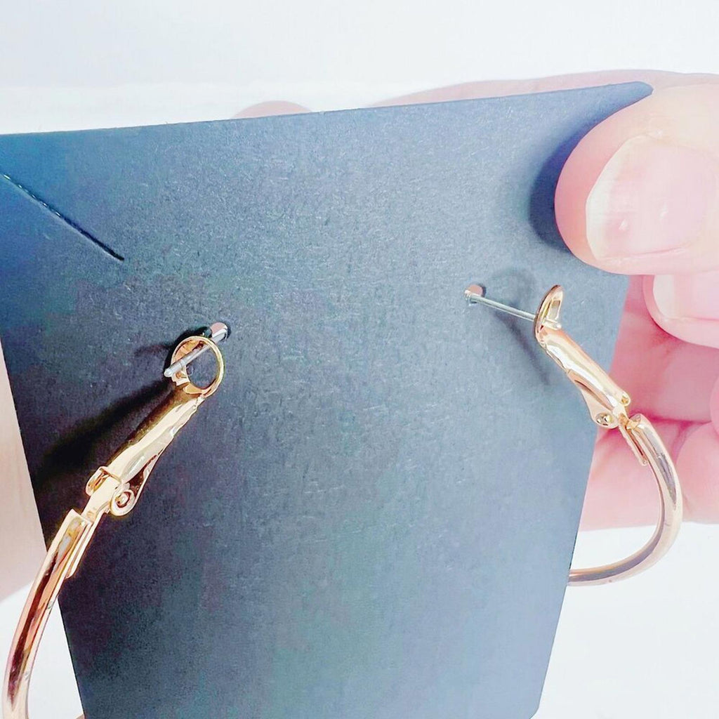 Rose Gold 2" Hoop Earrings Chic Minimal Classy