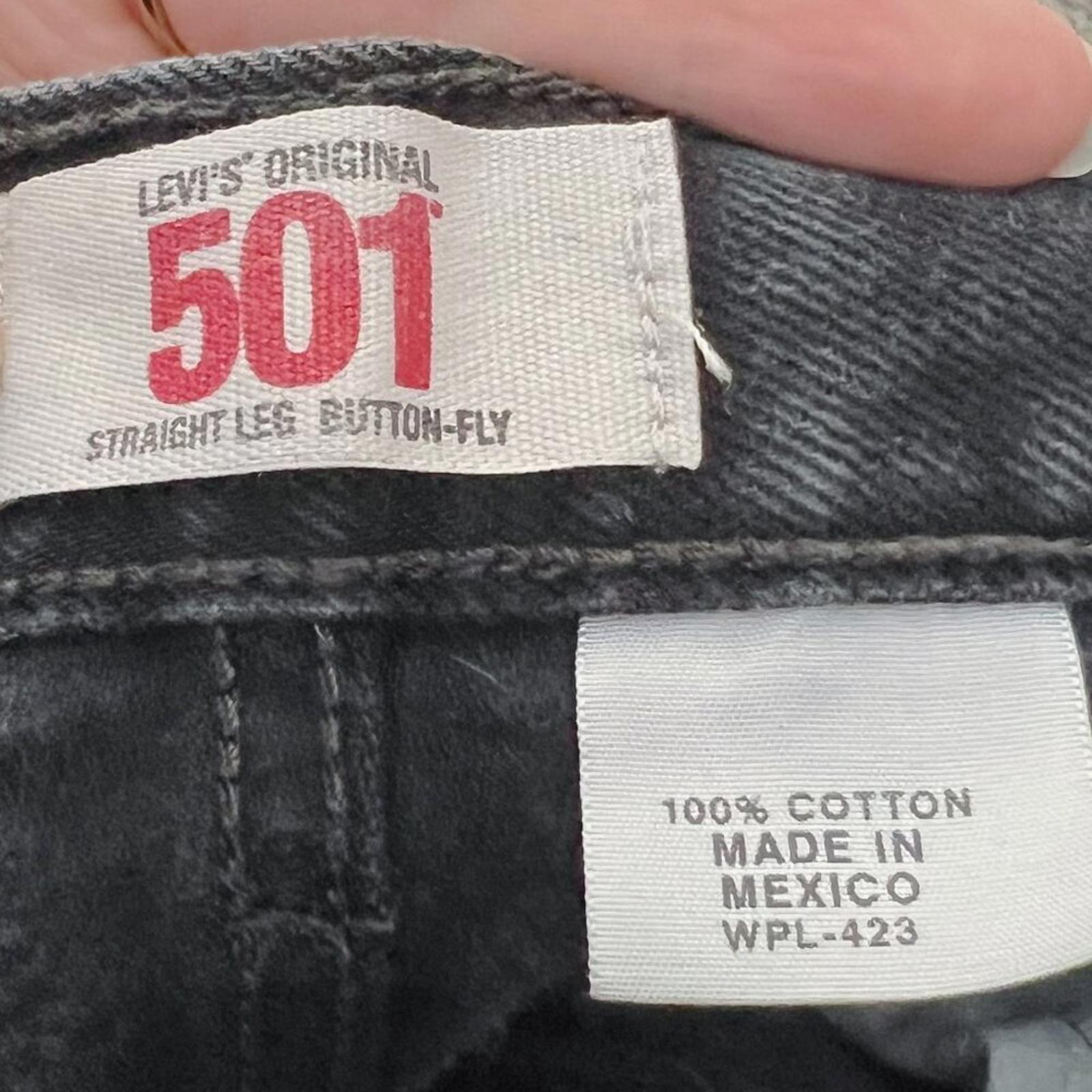 Levi's Original 501 Straight Leg Button Fly Black Jeans Denim Size 38 x 34