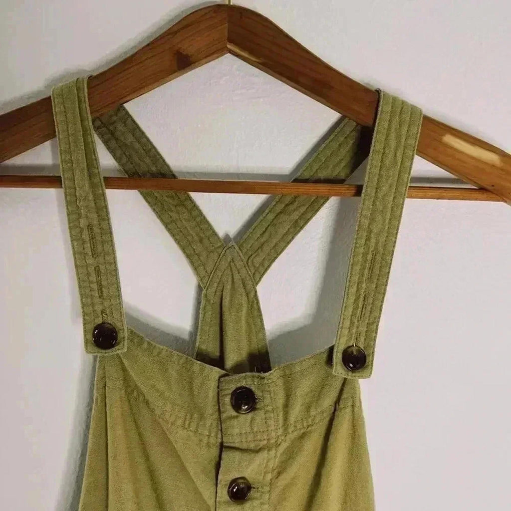 UO Green Tan Overall Style Romper Overalls Women's Size M