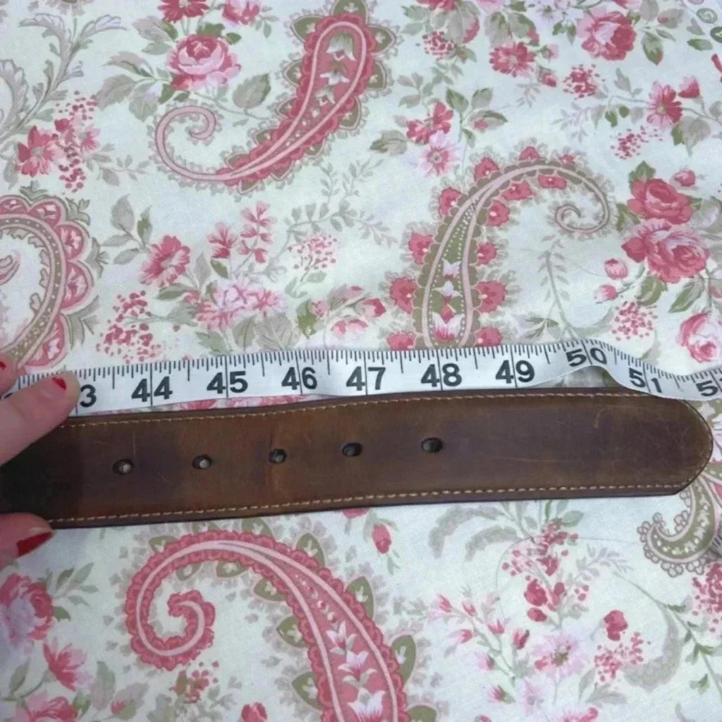 Nocona Men's Brown Leather Belt Silver Buckle Size 44