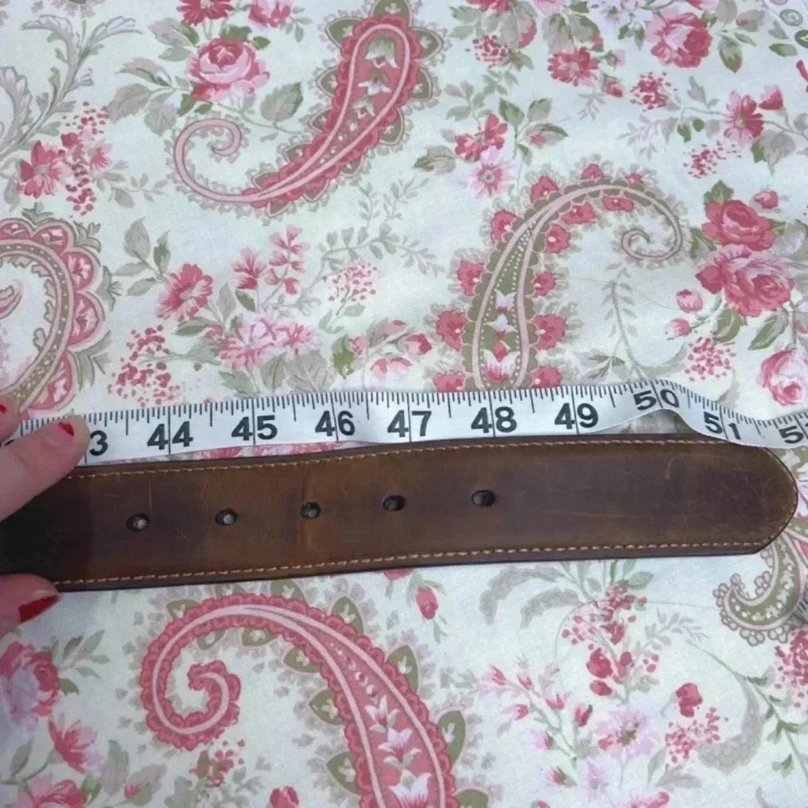 Nocona Men's Brown Leather Belt Silver Buckle Size 44