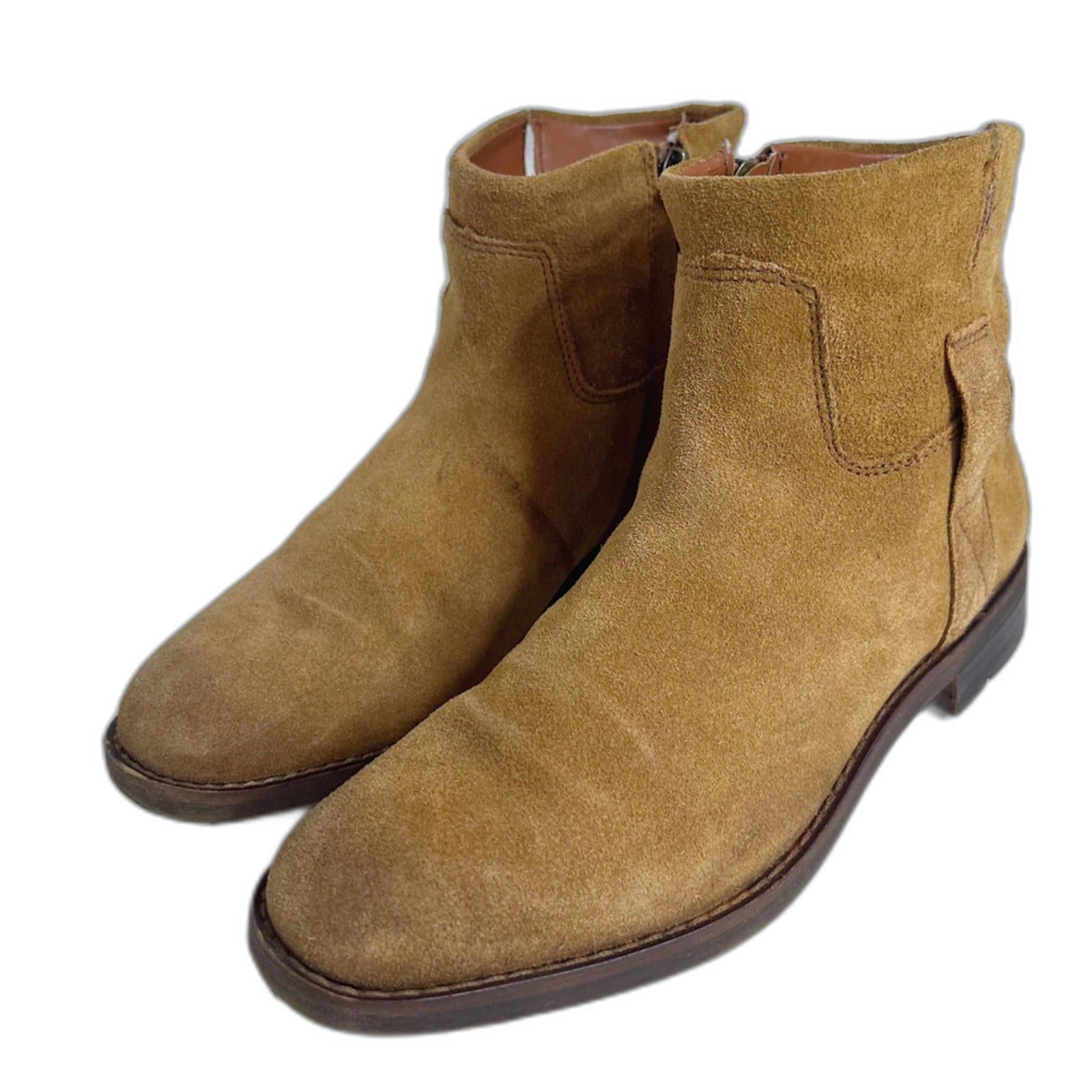 Franco Sarto Malina Tan Suede Ankle Boots Light Brown Booties Women's Size 7