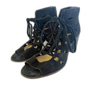 Vince Camuto Tressa Black Suede Lace Up Sandal Bootie Heeled Size 10