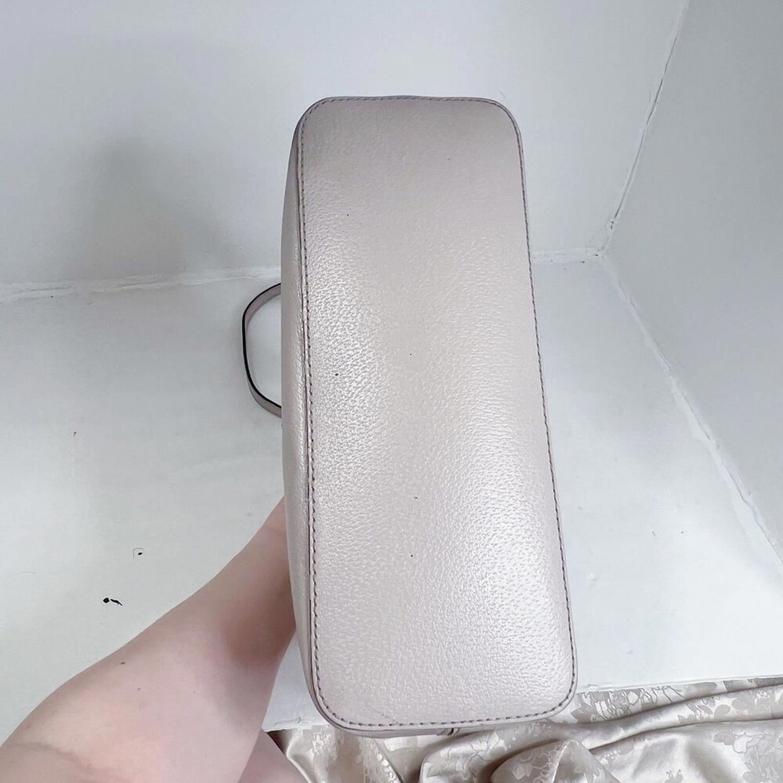 Kate Spade Rachelle Wellesly Light Taupe Cream Leather Structured Shoulder Bag