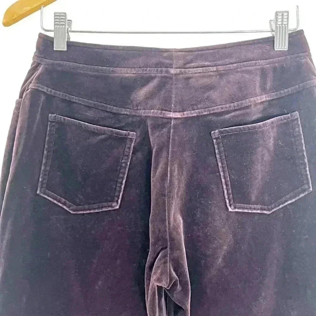 St. John Vintage Brown Velvet Flared Pants Women's Size 4