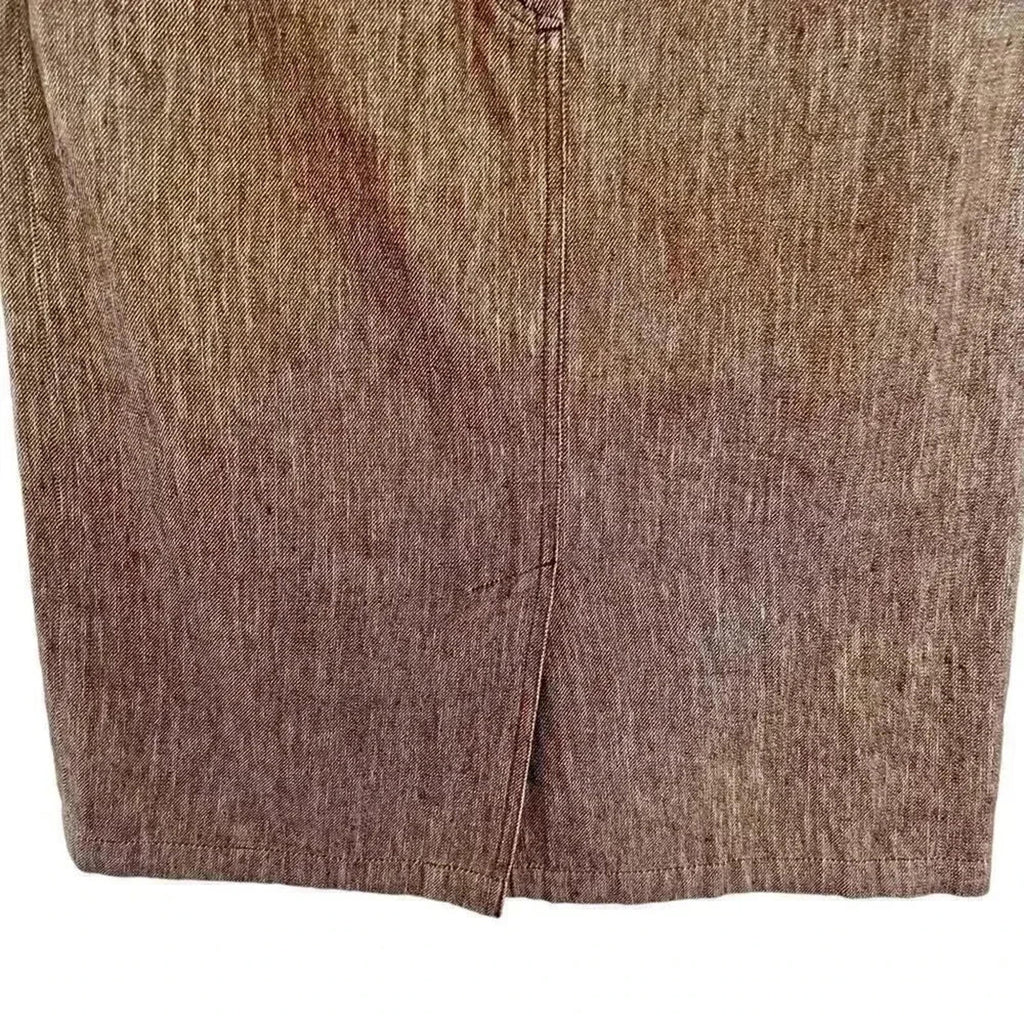 y2k Vintage Max Mara Brown Pencil Skirt Women's Size 8 Office Siren