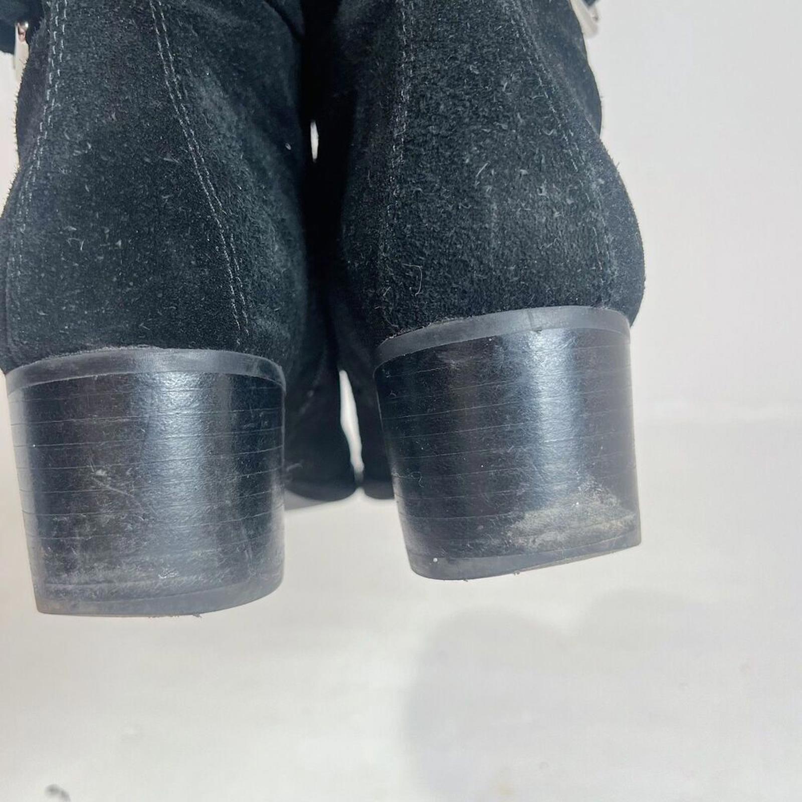 Via Spiga Octavia Black Suede Leather Ankle Boots Booties Buckled Size 8.5