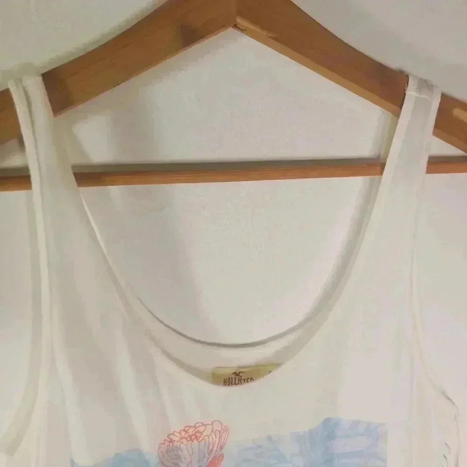 Hollister Off White Cactus Embroidered Fringe Tank Top Western Festival Size S