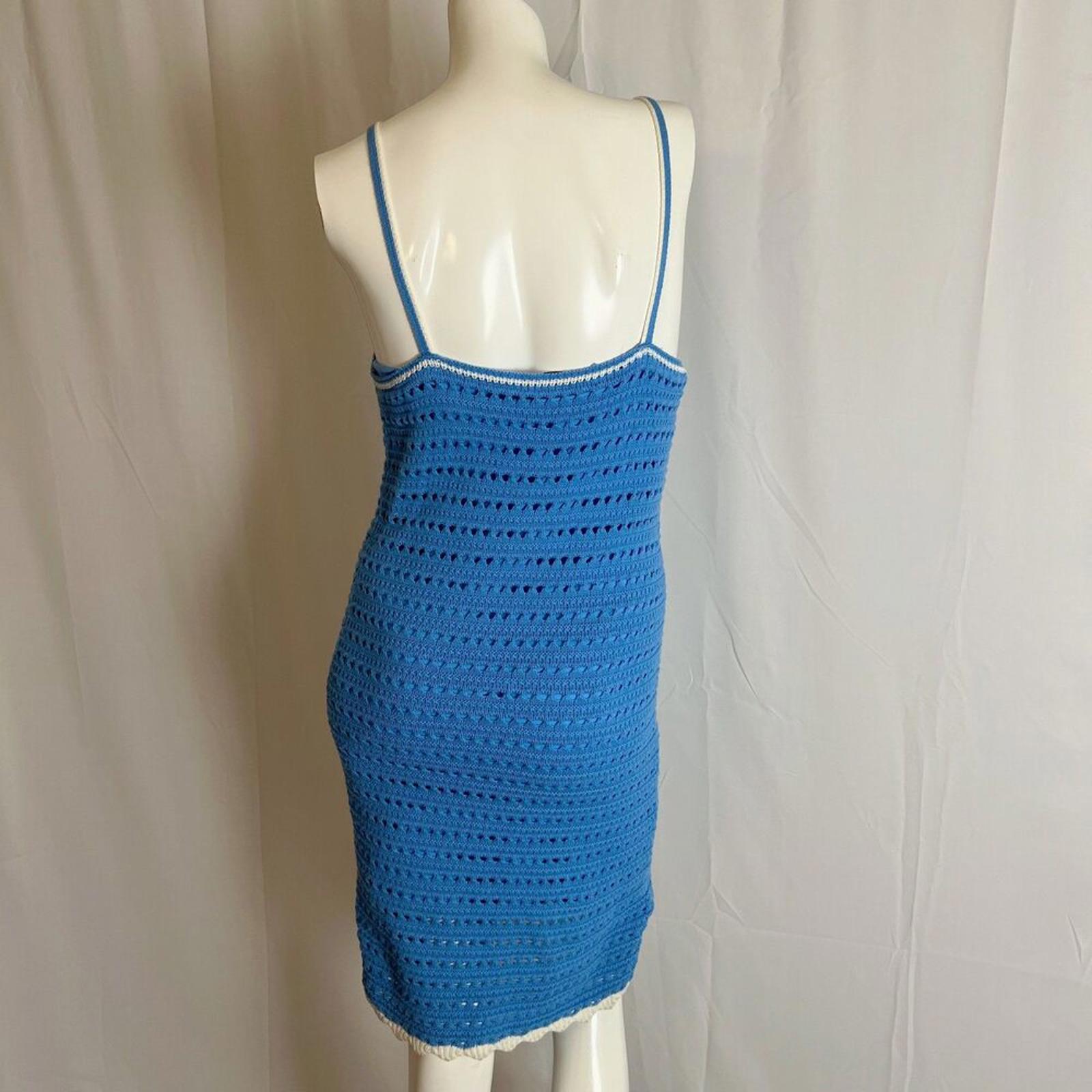 Willow & Wind Blue White Crochet Dress Summer Coconut Girl Women's Size M