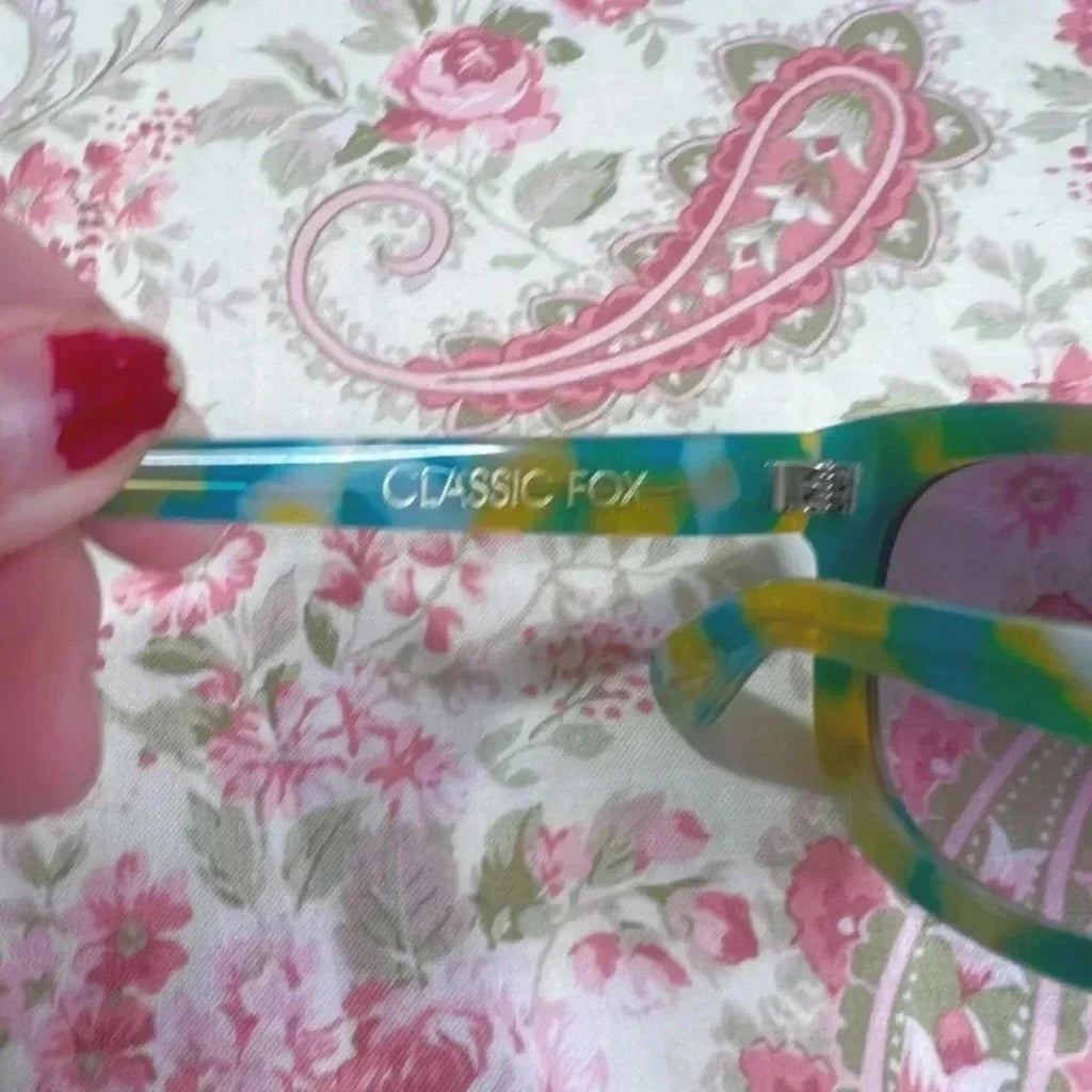 Wildfox Classic Fox Green and Blue Tortoiseshell Cateye Sunglasses Summer