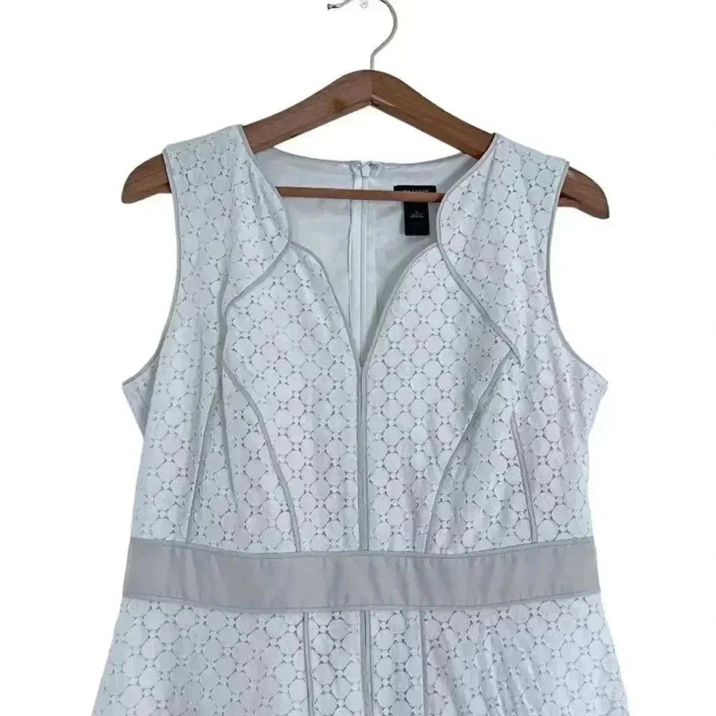 Ann Taylor White Cream Eyelet A Line Dress Spring Summer Dress Women's Size 10