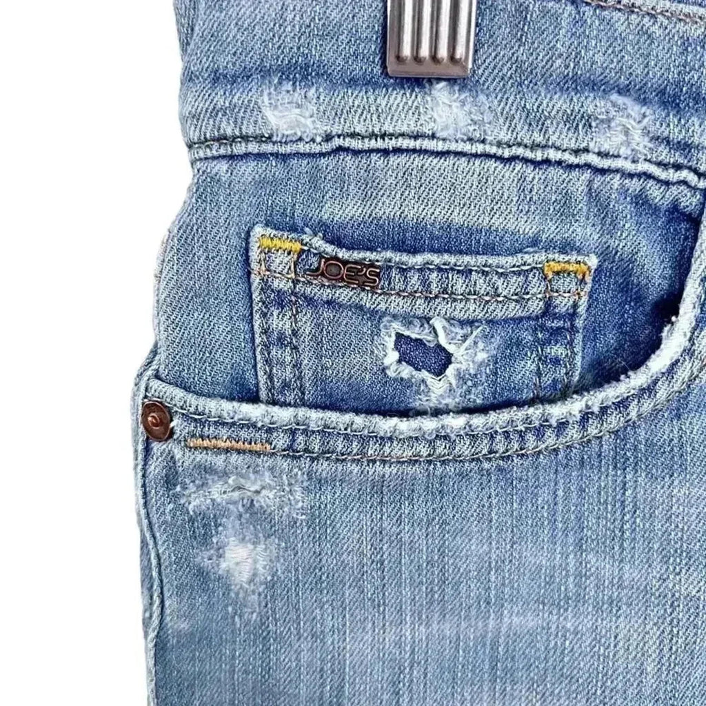 Joe's Jeans Medium Wash Distressed Jean Denim Shorts Low Rise Women's Size 27
