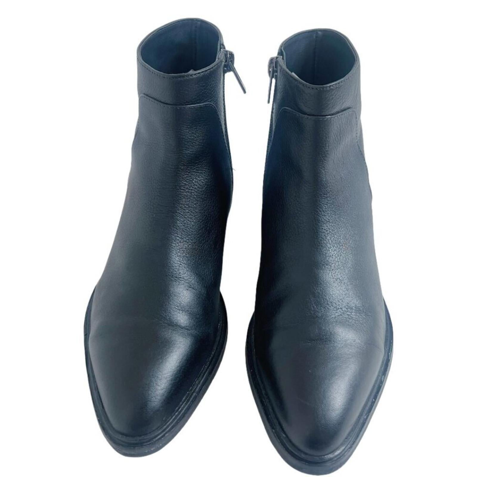 Via Spiga Women's Evanna Leather Booties in Black Ankle Boots Women's Size 7