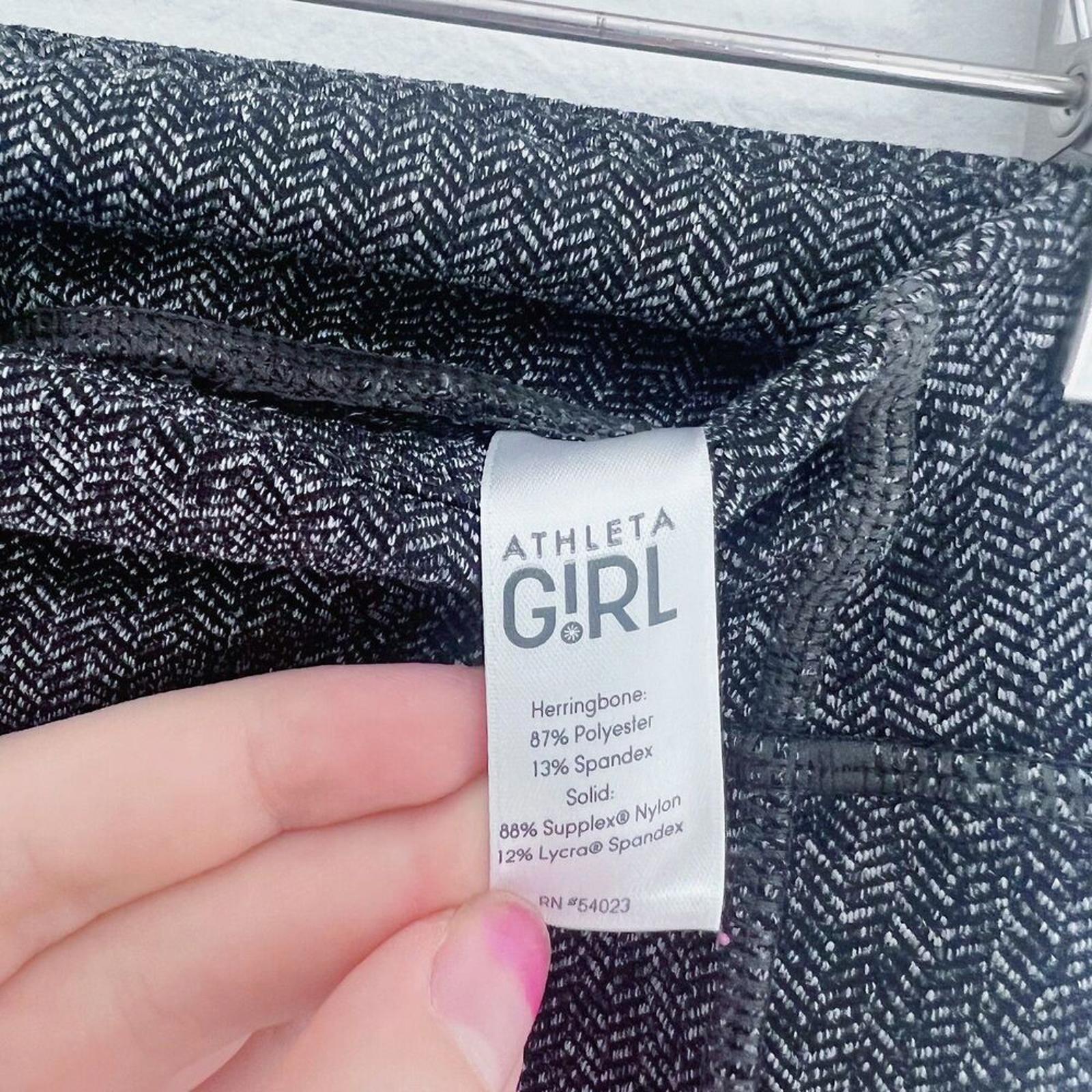 Athleta Girl's Black and White herringbone Leggings Size