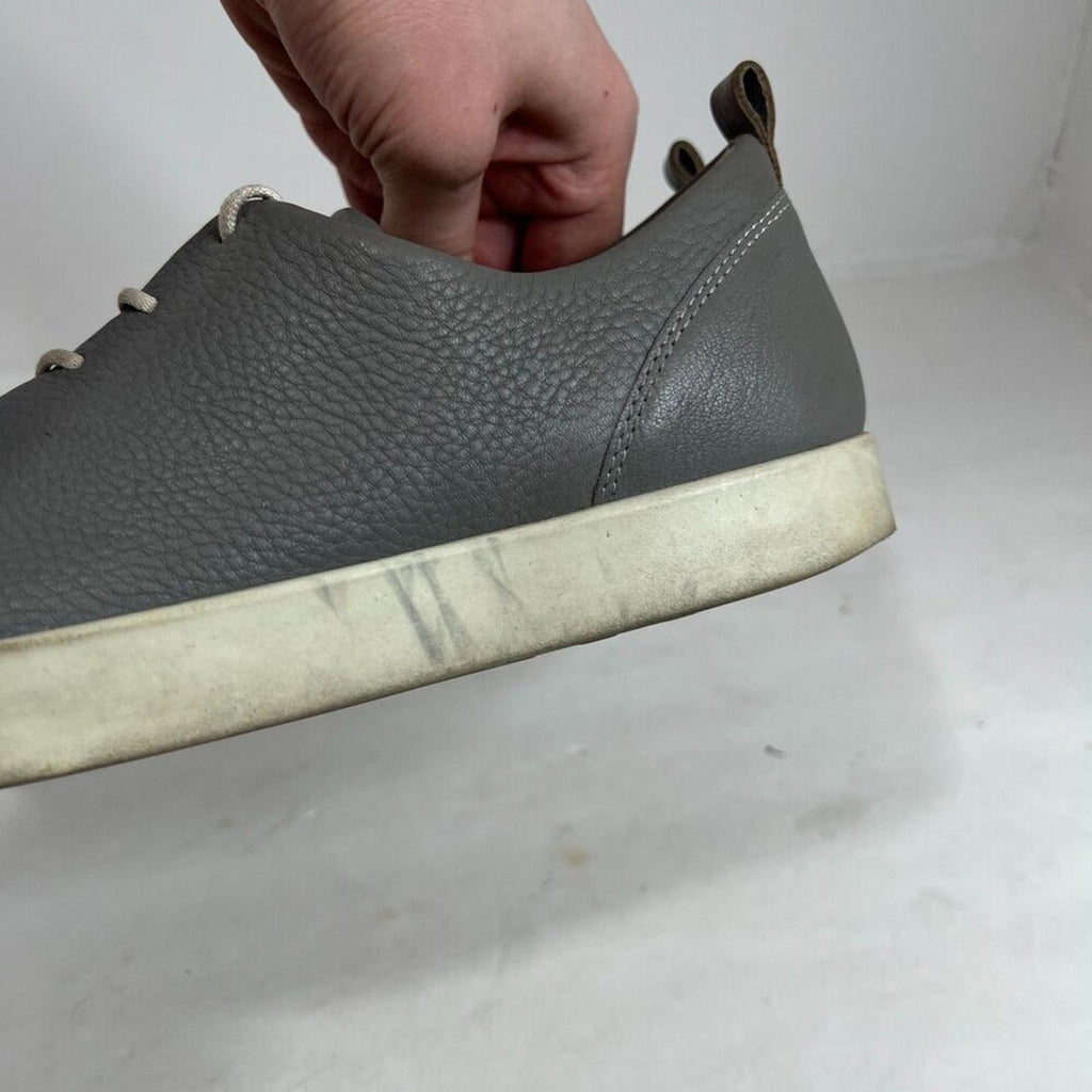 Ecco Gillian Grey Leather Lace Up Sneakers in Wild Dove Size 10-10.5