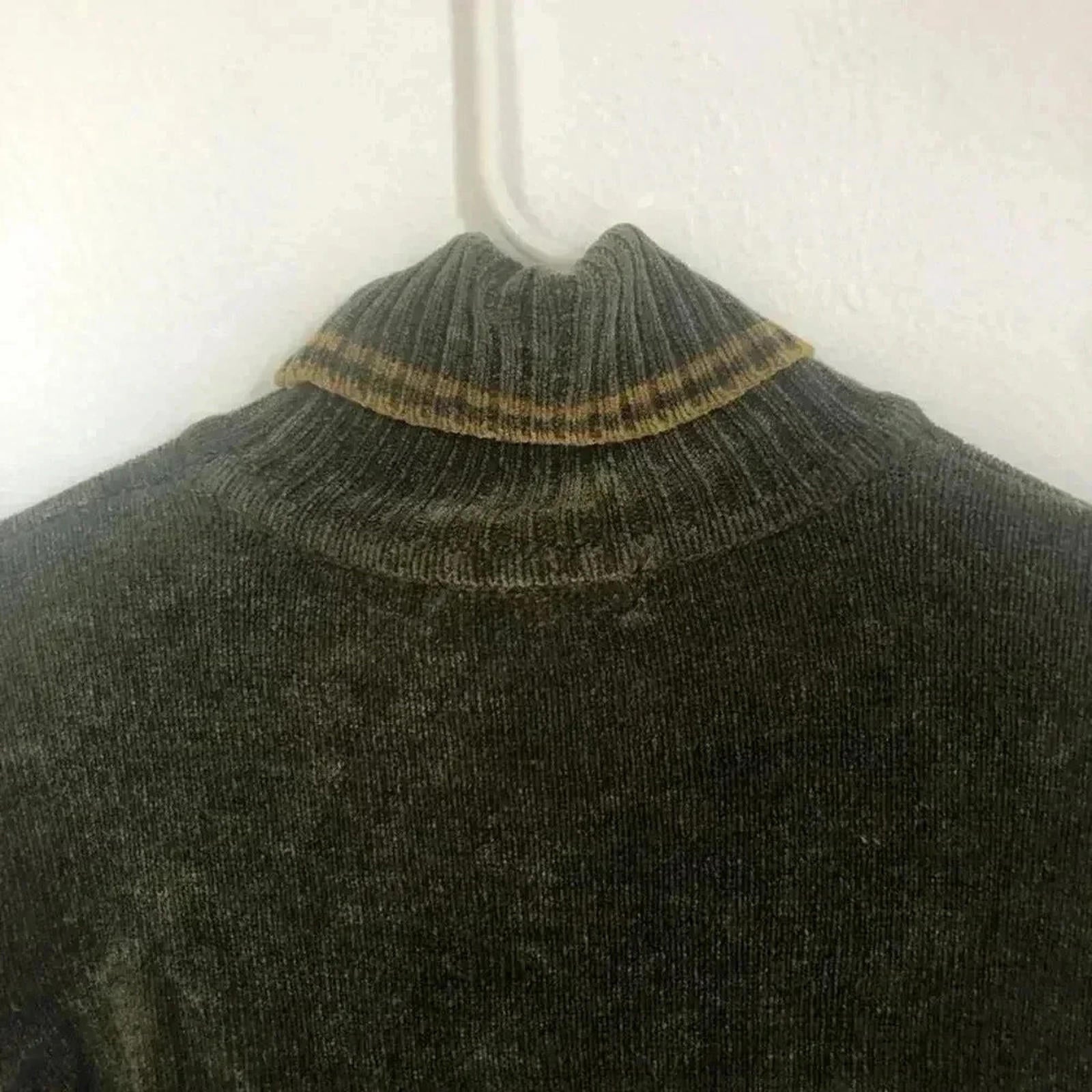 Y2K Vintage Green Turtleneck Ribbed Sweater Women's Size XL