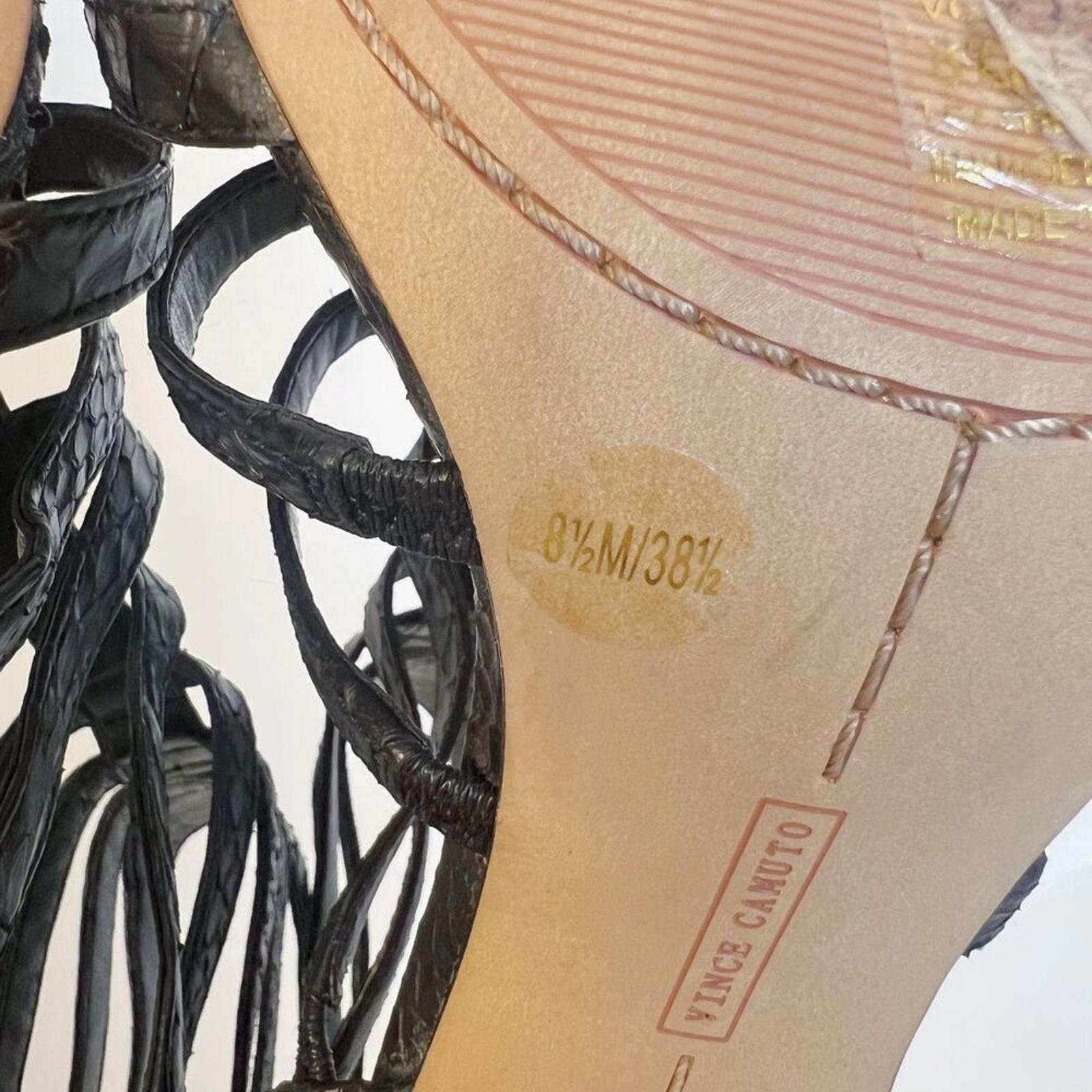 Vince Camuto Kamella High Heel Open Toe Caged Gladiator Sandals Black  Size 8.5