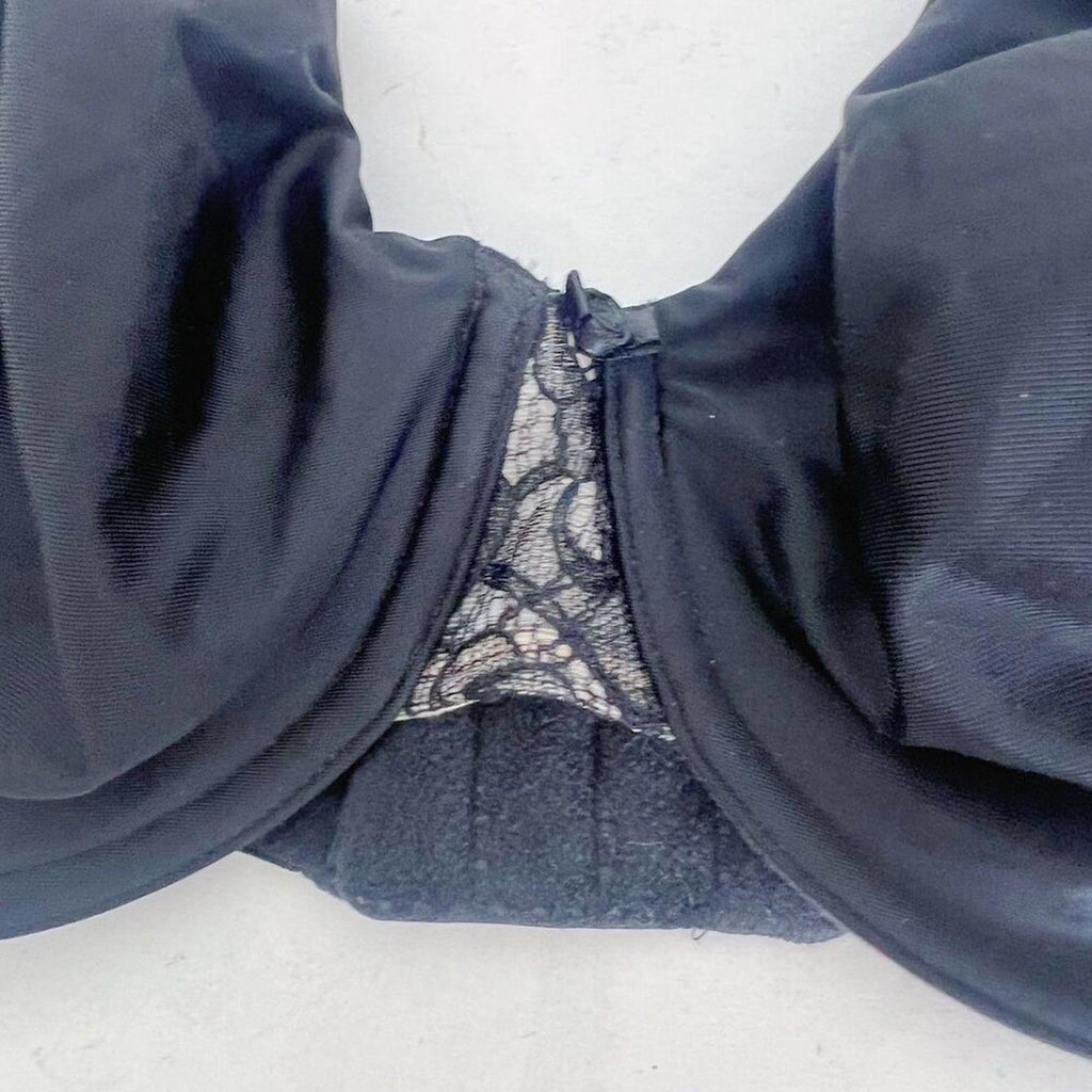 Wacoal Black Finer Things Unlined Bra Lace Details Women's Size 36D