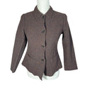 100% Wool Land's End Brown Button Up Jacket Blazer Coat Old Money Size M