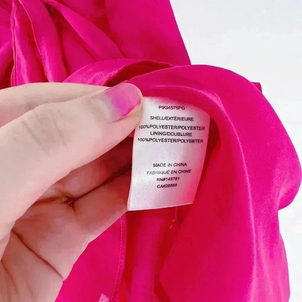Parker Hot Pink Bow Peplum Tank Top Cami Barbiecore Women's Size S
