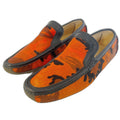 Harrys of London RARE Men's Orange Camo Calf Hair Loafers Driving Size 9.5
