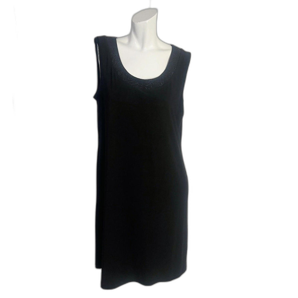R&M Richards Collection Black Mini Dress Gold Collar Women's Size 14