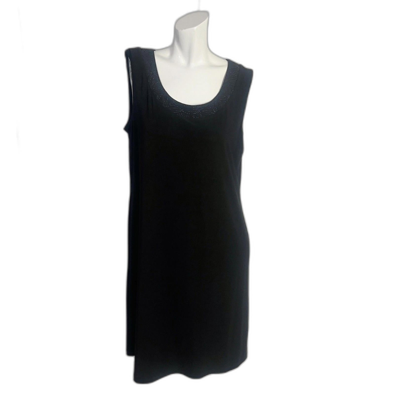 R&M Richards Collection Black Mini Dress Gold Collar Women's Size 14