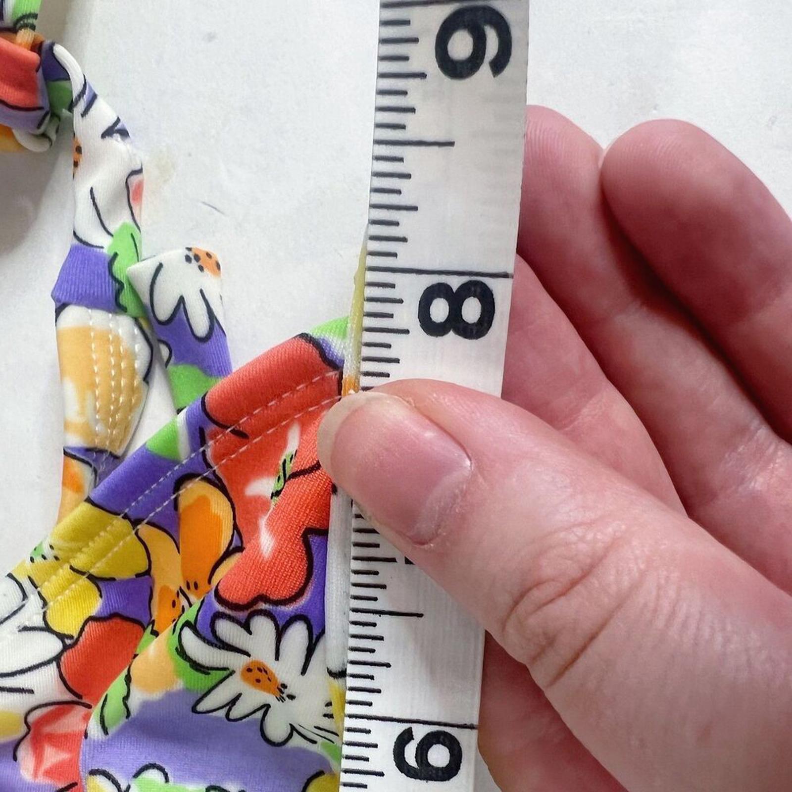 y2k Vintage Purple and Yellow Floral Triangle Bikini Top Women's Size S