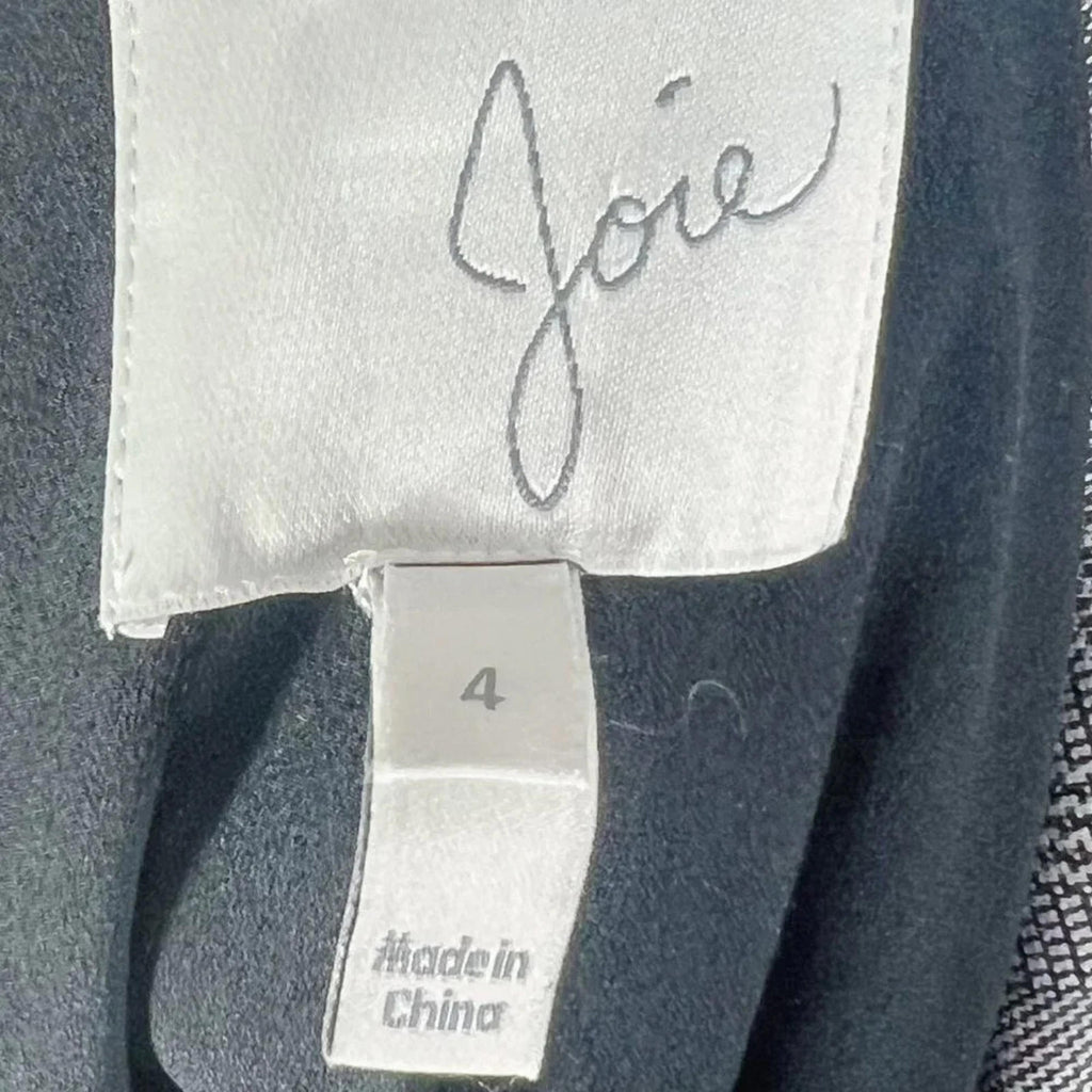 Like New Joie Tomika Blazer in Caviar Multi Double Breasted Plaid Jacket Size 4