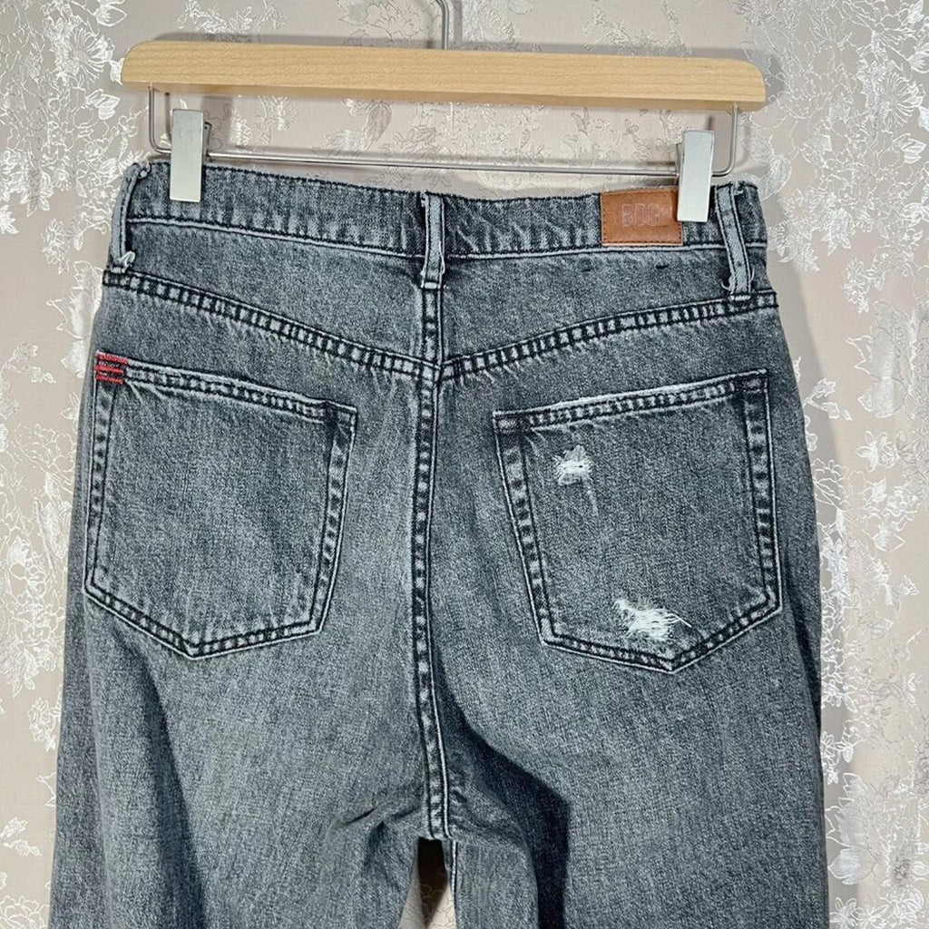 BDG Slim Straight Black Distressed Jeans Mom Jeans Women's Size 28 Grunge Punk