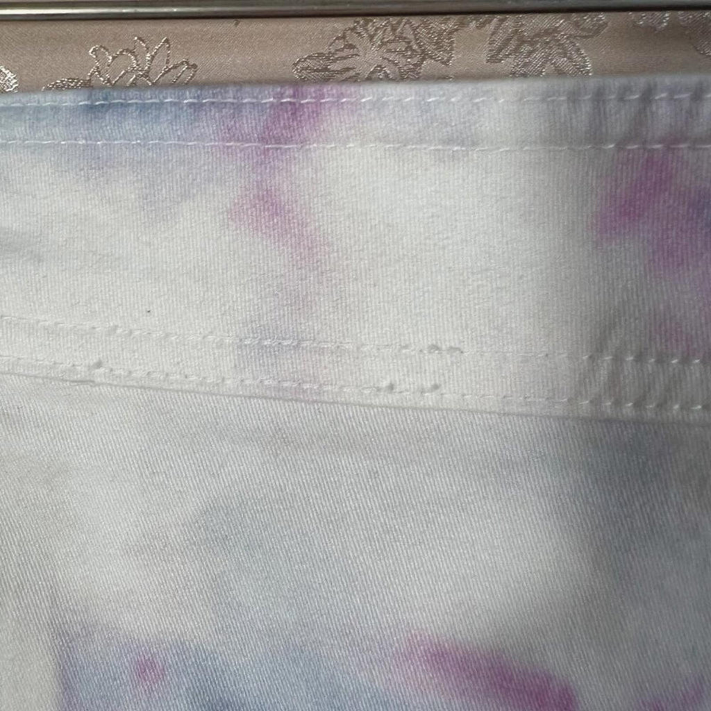 Anthropologie Kimmie Tie-Dyed Tulip Skirt Blue and Purple Denim Midi Size 4