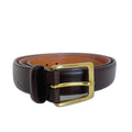 Trafalgar Men's Brown Leather Belt Brass Buckle Gold Size 38