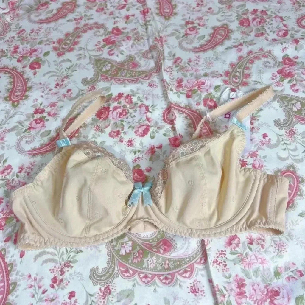 NWT Freya Nude Unlined Bra Lace Blue Embroidered Details 32D