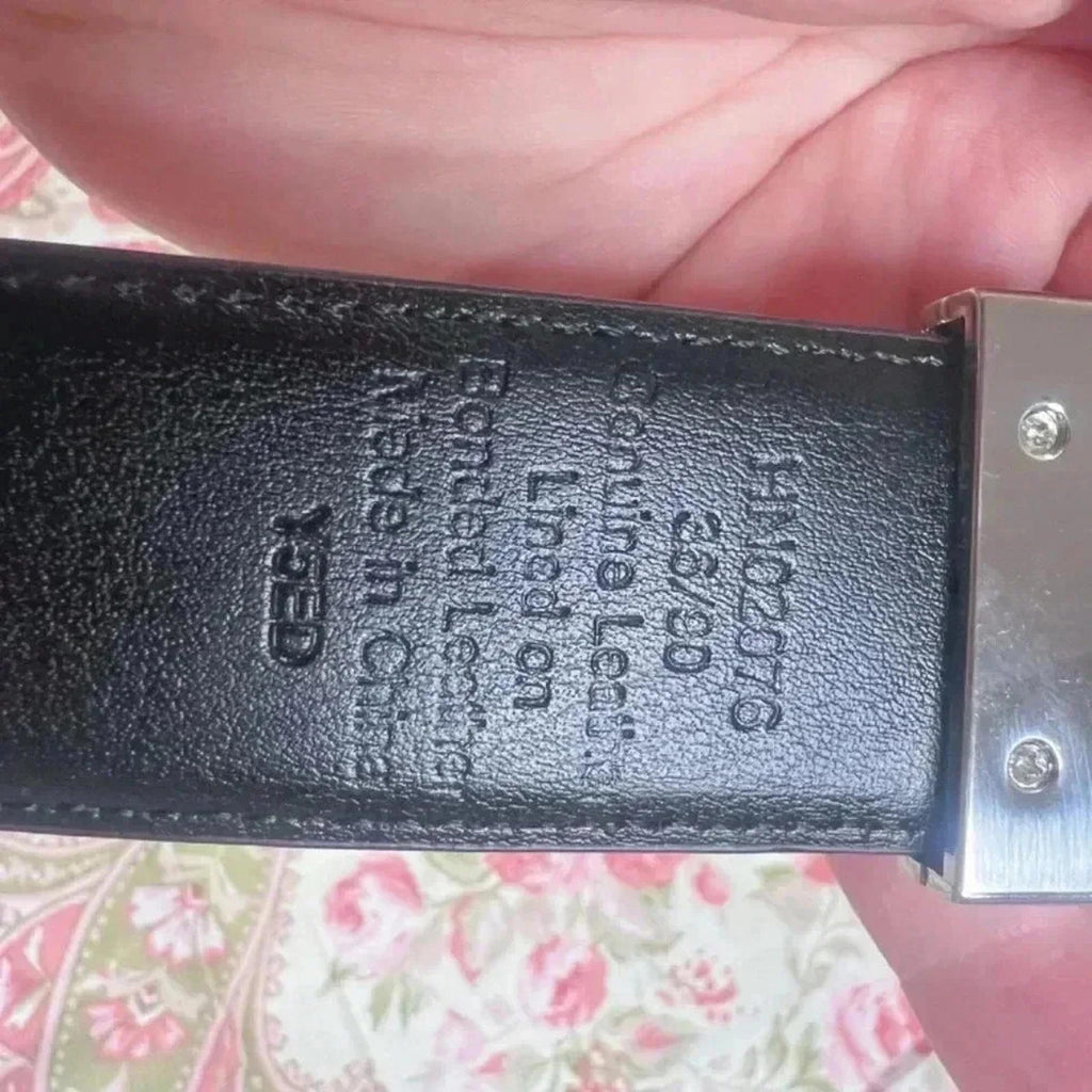 Original Penguin Cognac Leather Belt Silver Square Buckle Size 36