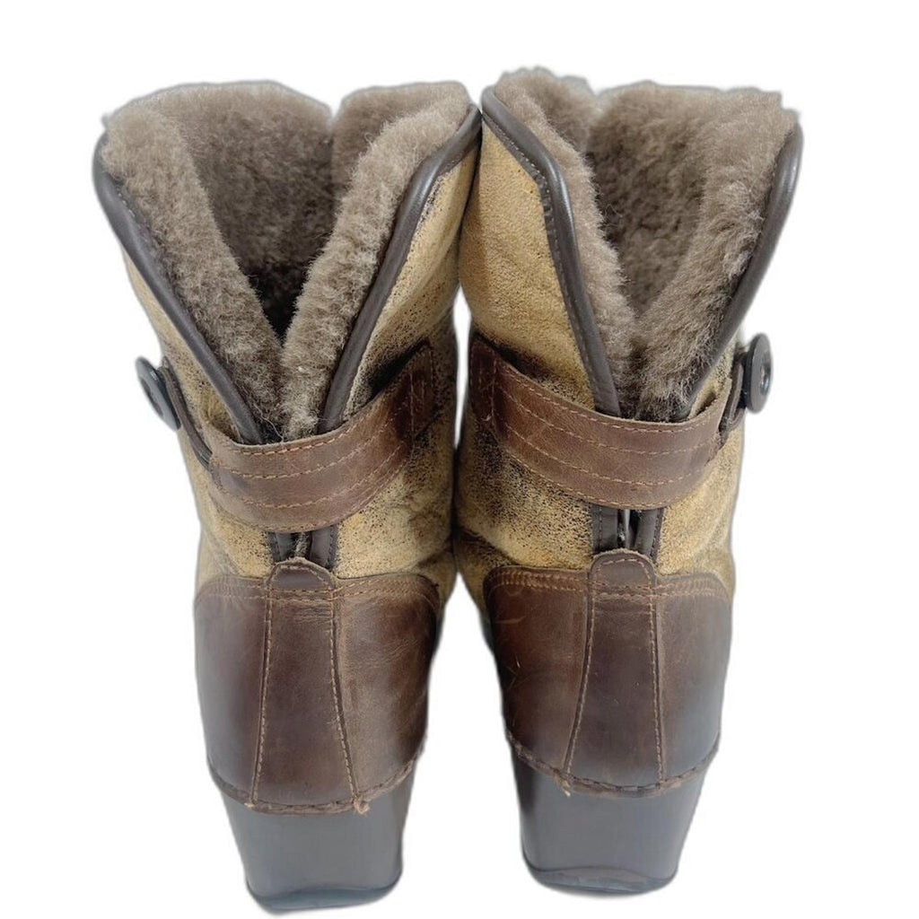 Dansko Stormy Women's Brown Leather Fur Lined Heeled Boots Booties Size 11.5 12