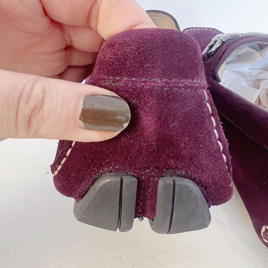 Salvatore Ferragamo Men's Gancini Suede Bit Loafers Purple Plum Men's Size 9.5