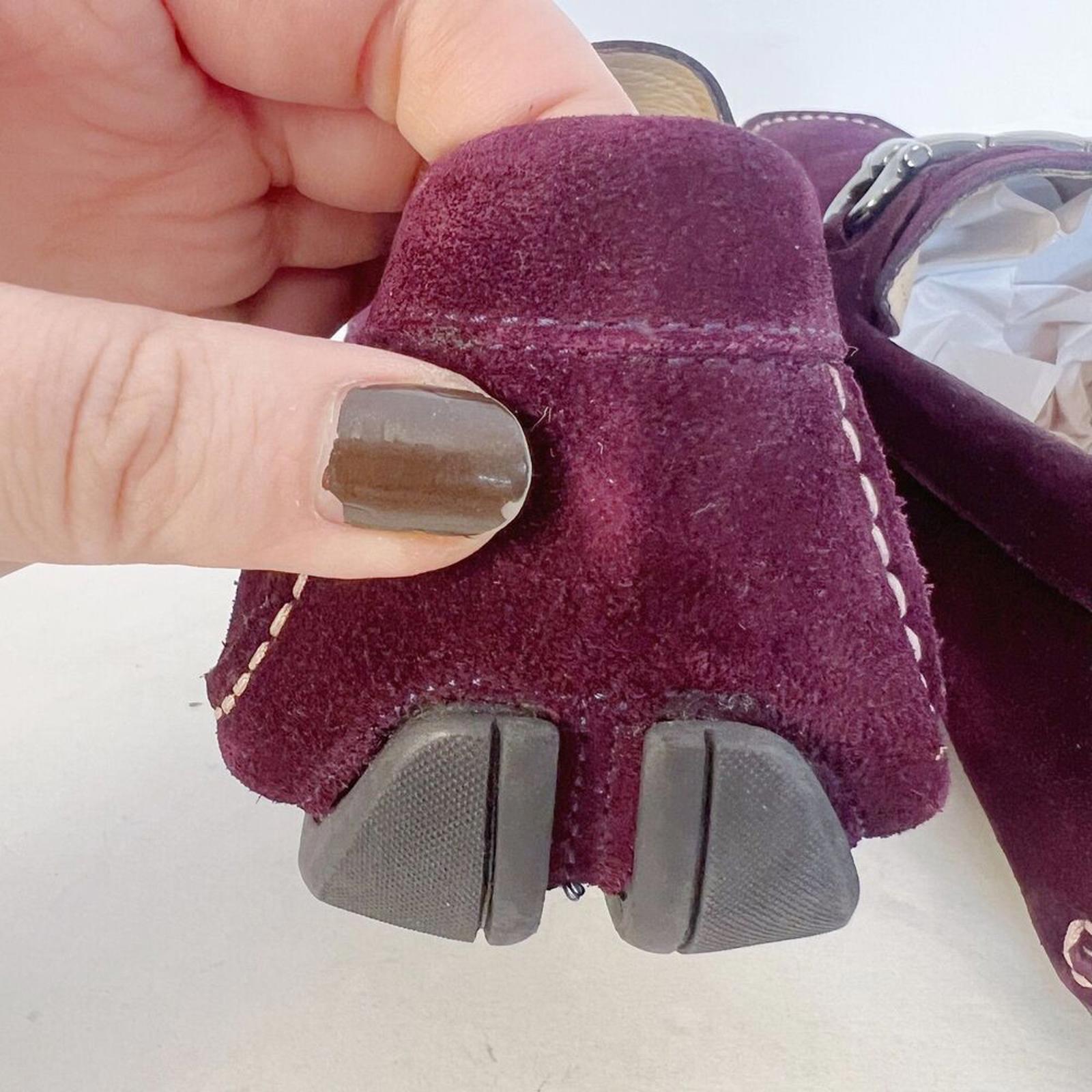 Salvatore Ferragamo Men's Gancini Suede Bit Loafers Purple Plum Men's Size 9.5