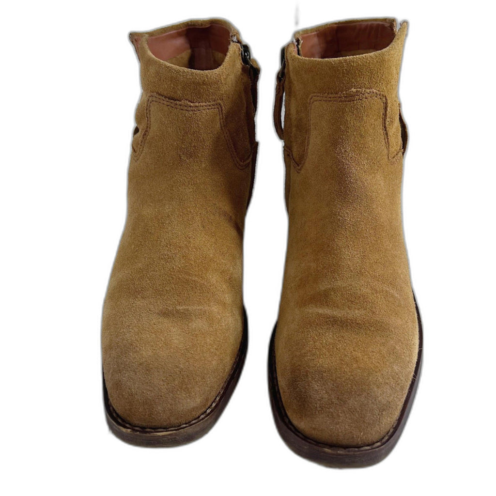 Franco Sarto Malina Tan Suede Ankle Boots Light Brown Booties Women's Size 7
