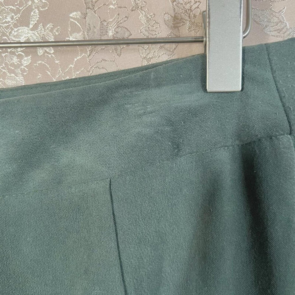 Vintage Jaclyn Smith Dark Olive Green Faux Suede Texture Midi Skirt Size 10