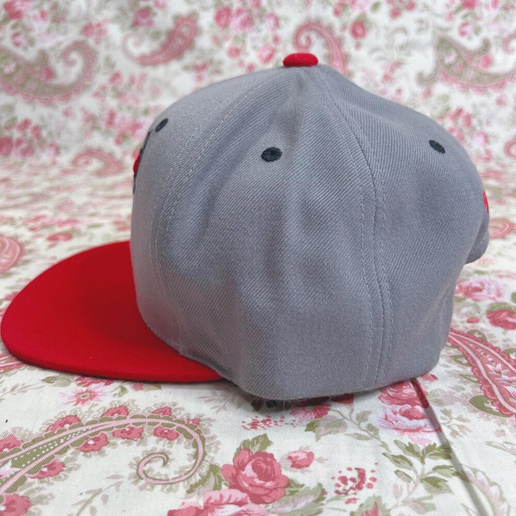 Vintage Chicago Bulls Mitchell & Ness Snapback Cap Grey and Red Baseball Hat