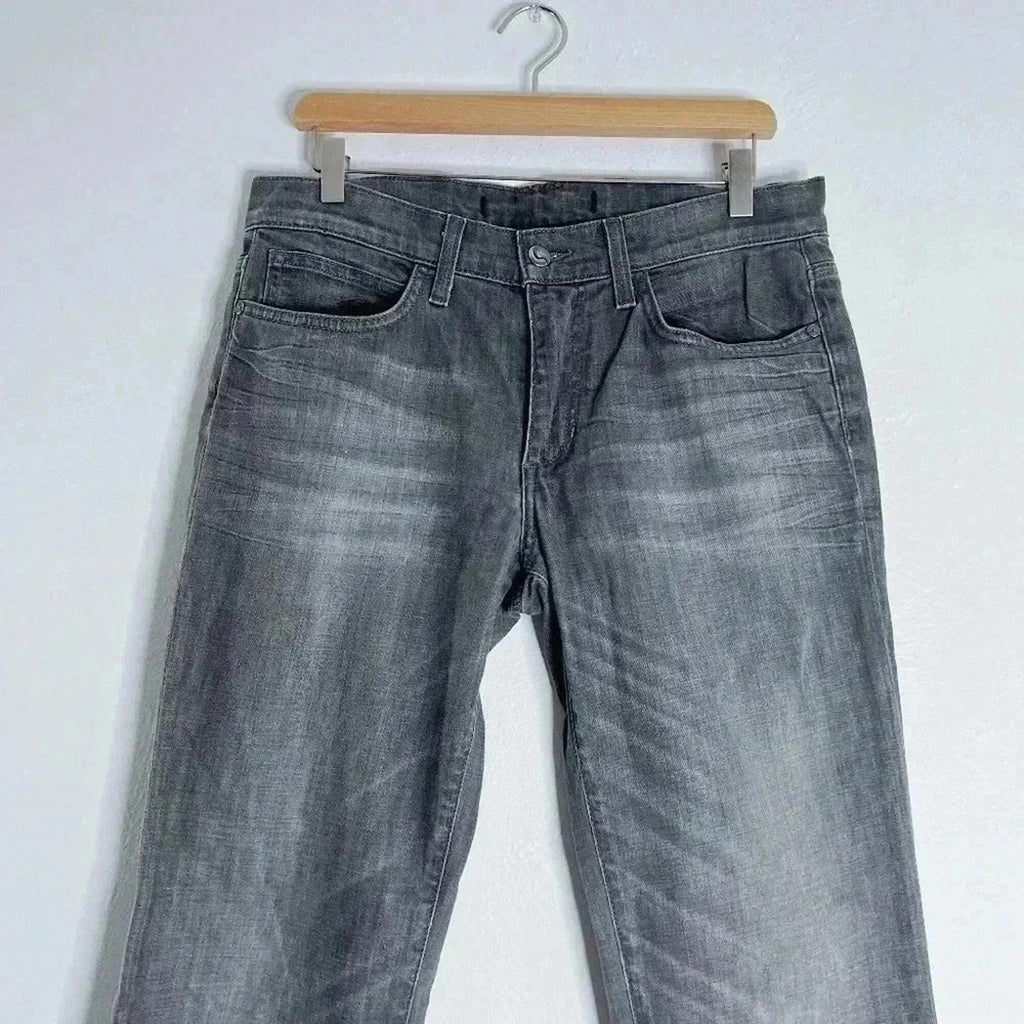 Joe's Jeans The Brixton Grey Straight Leg Jeans Mid Rise Distressed Size 31