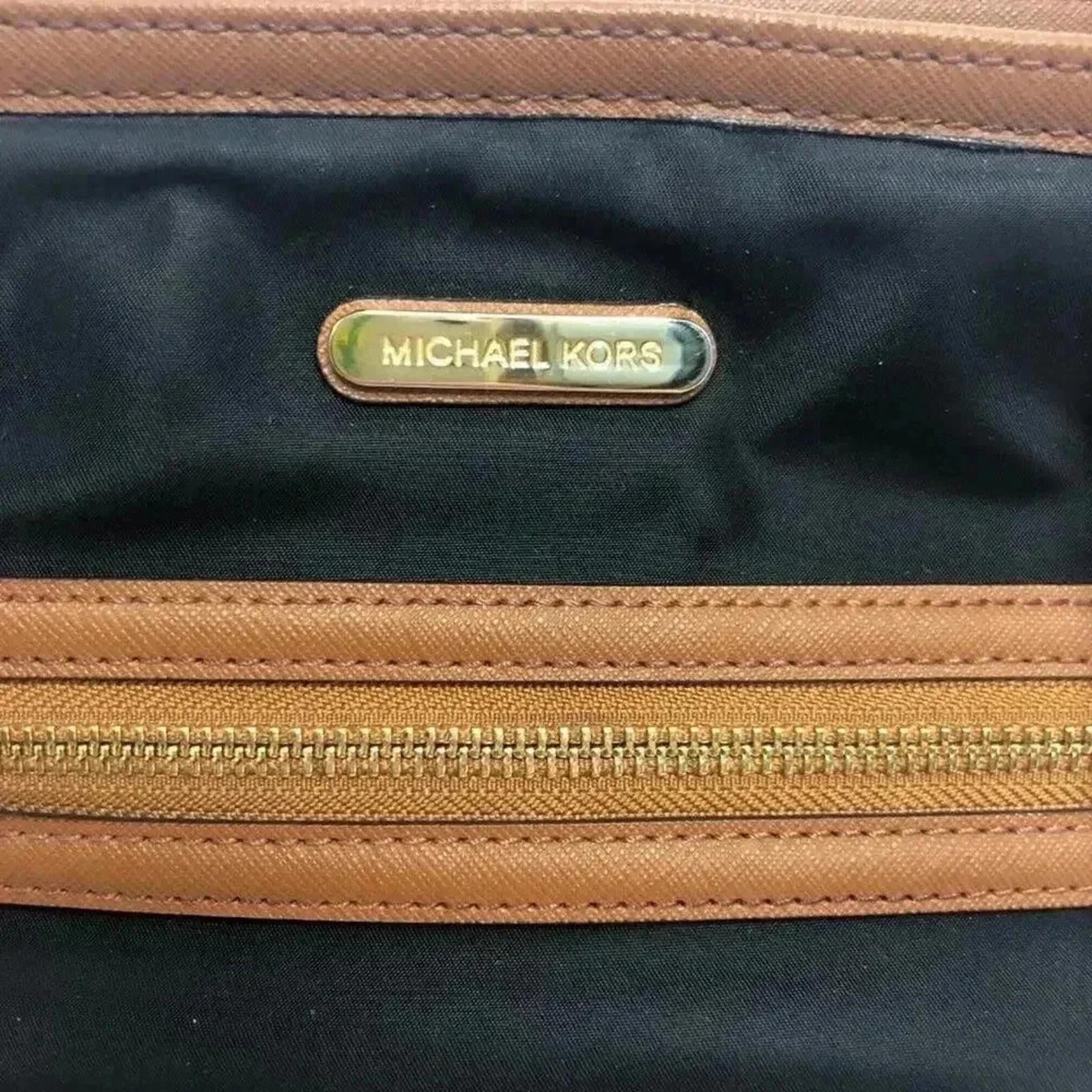 Michael Kors Black Nylon Tote Bag Leather Straps