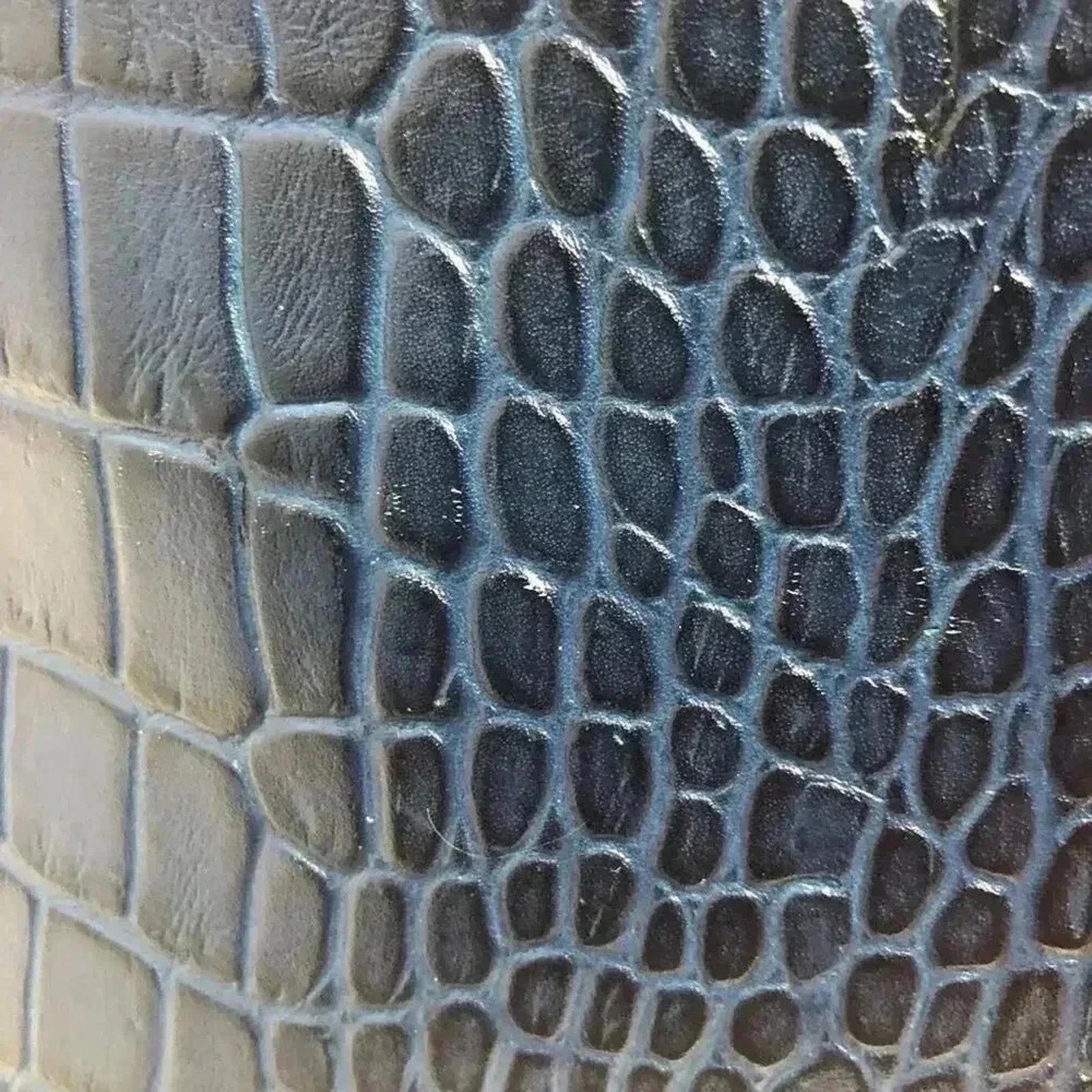 Halogen Blue Faux Crocodile Handbag