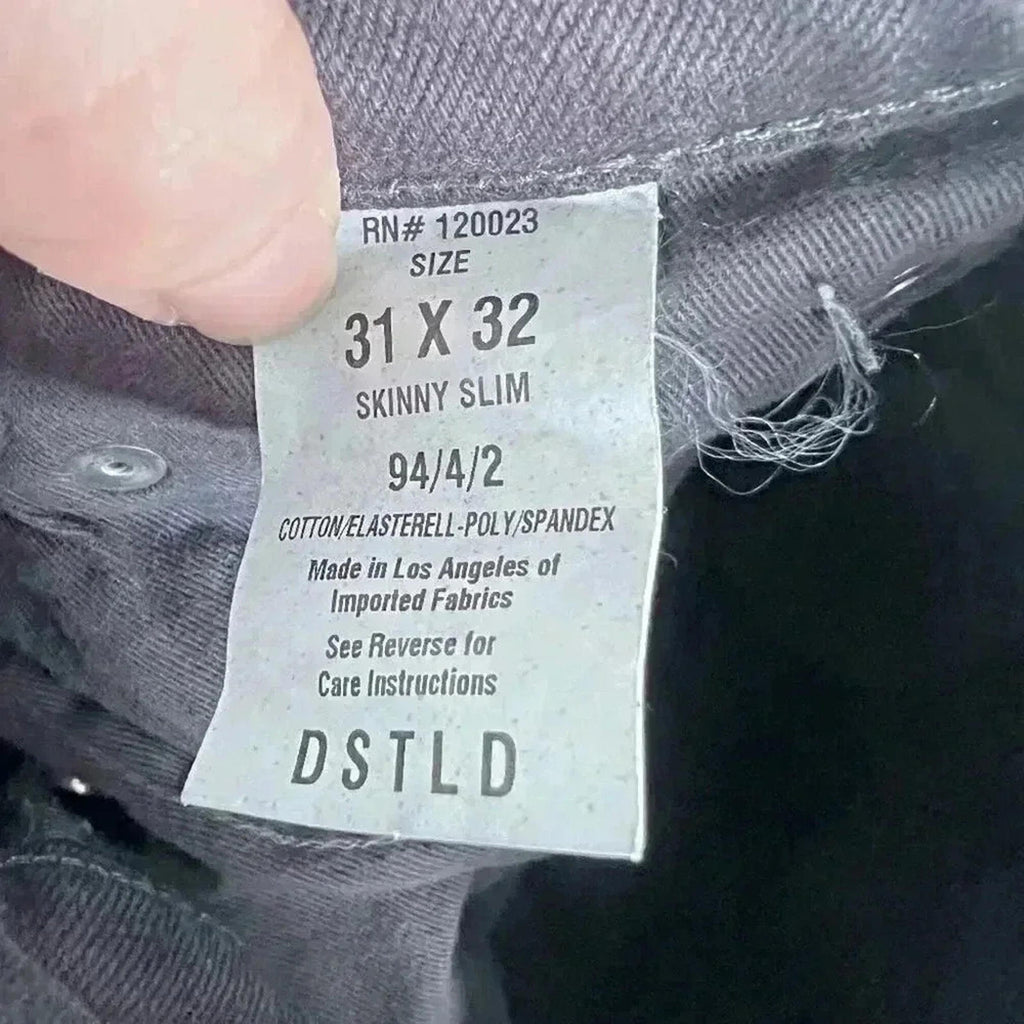 DSTLD Dark Plum Grey Jean Shorts Distressed Mid Rise Women's Size 31