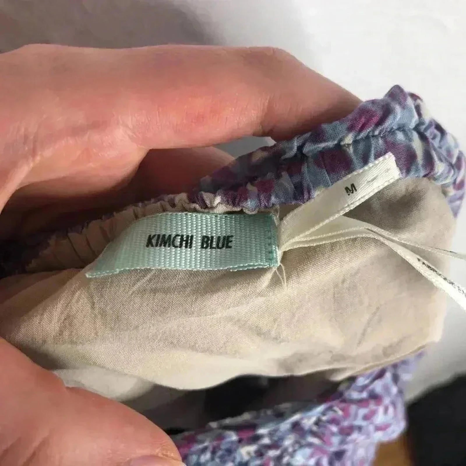 Urban Outfitters UO Kimchi Blue Backless Blue Purple Smocked Floral Dress Size M